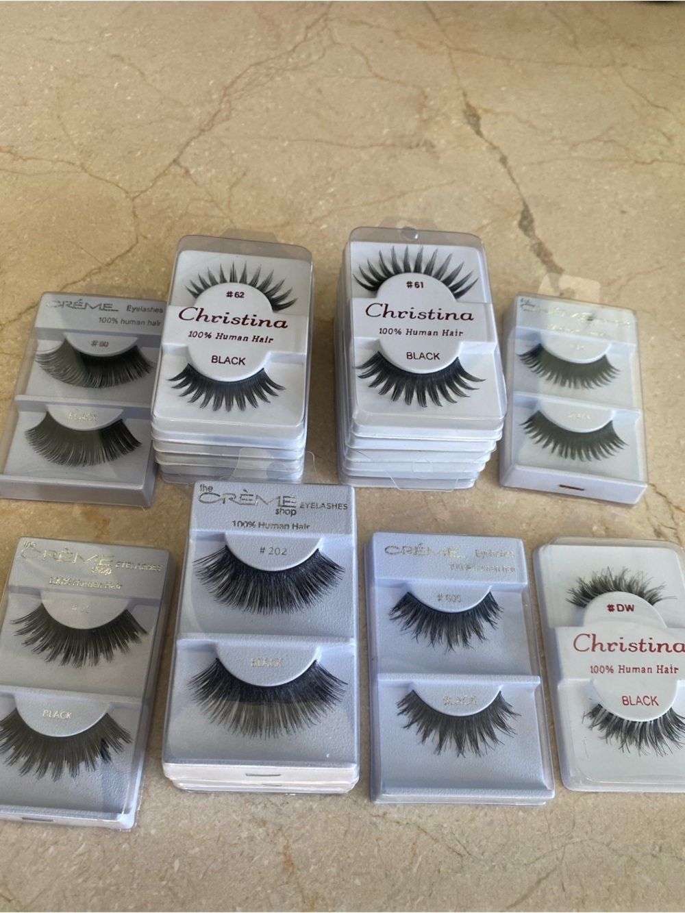Christina Black False Eyelash Bundle – 16 lashes Mixed Styles